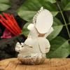 Ganesha Idol Silver Plated Ganesh for Car Dashboard Statue Ganpati Figurine Luck & Success Diwali Gifts Home Decor (Size: 3.5 X 2 Inches)