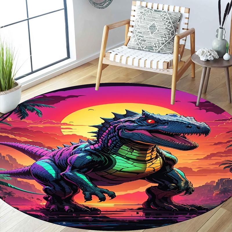 

1Pc Dragon Circular Print Rug - home decoration Carpet For Living Room Bedroom Flooring Computer Chair Area Rug 80x80cm( 31x31in)