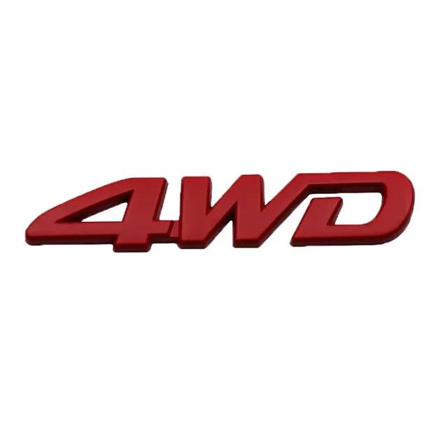 1Pc 3D Metal 4WD Logo Decals Emblem Badge Car RearTrunk Fender Adhesive Badge Body Sticker Accessories