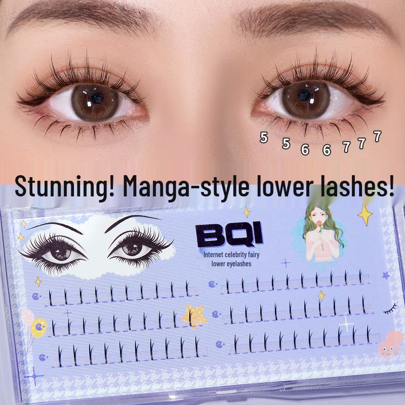 

BQI Fairy Bottom False Eyelashes: Natural Grafting, Single Root, Celebrity-Style