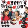 Racing Black And  Checkered Party Supplies Boy Theme Birthday Decoration Tablecloth Banner Venue Layout