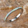 Female Charm White Fire Opal Stone Rings Silver Color Wedding  For Women