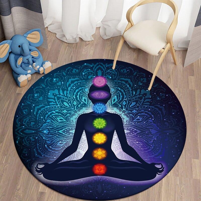 Ronde Tapijten Voor Woonkamer Meditatie Thema Thuis Tapijt Karpetten Slaapkamer Vloermat Home Decor