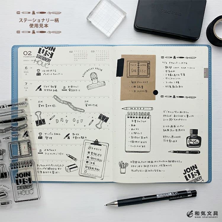 Clear Notebook Waki Stationery Original Clear 1 Sheet Stamps, Stamps, Stamps, (Stationary)