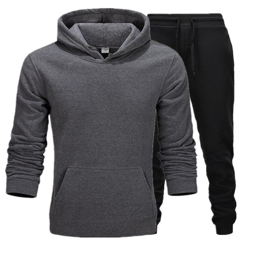 Felpa con cappuccio da uomo stile europeo e americano Set di abbigliamento sportivo due pezzi per la primavera/autunno