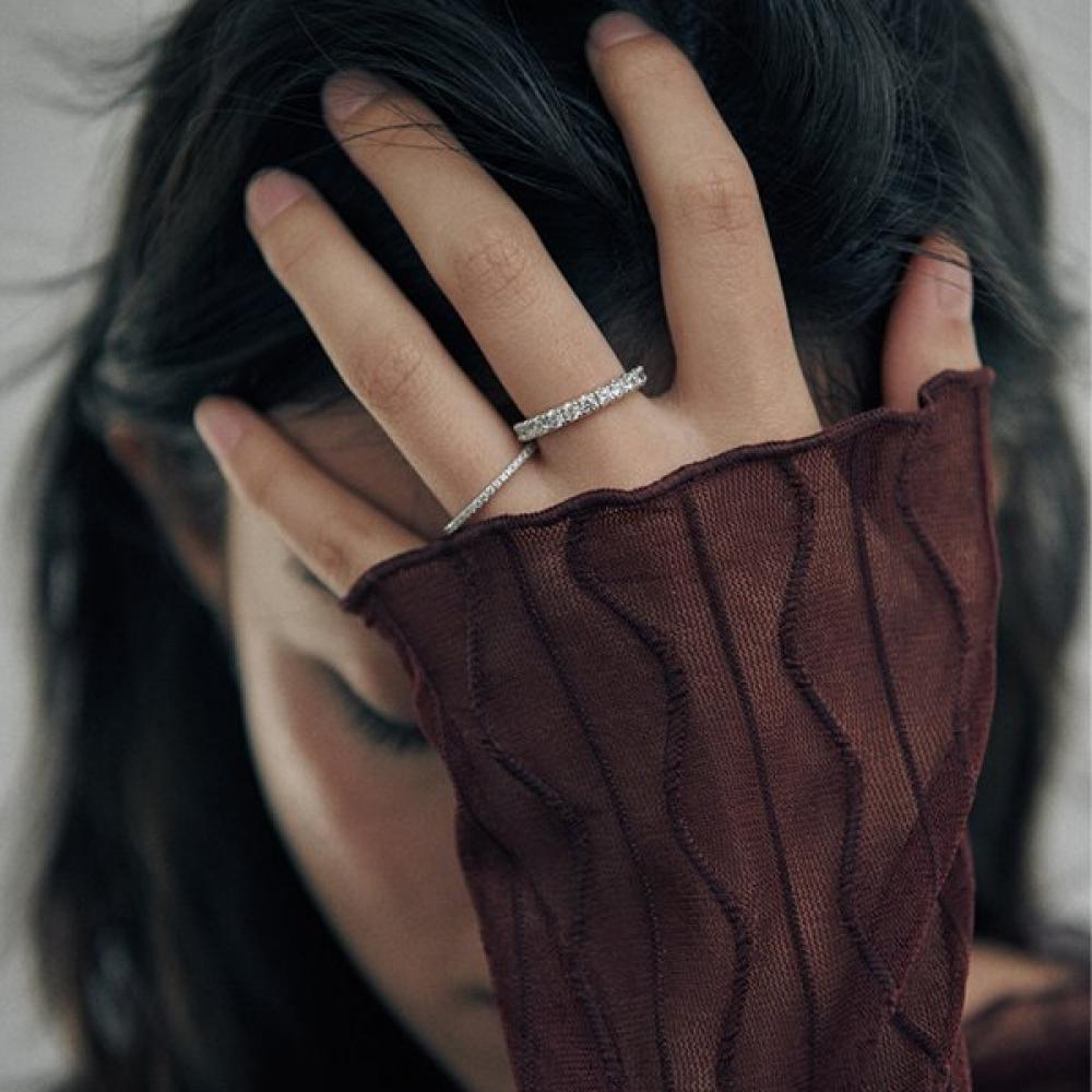 VERTE [925 Silver] Dew Ring   Cinq.silver.219 Epais Anse