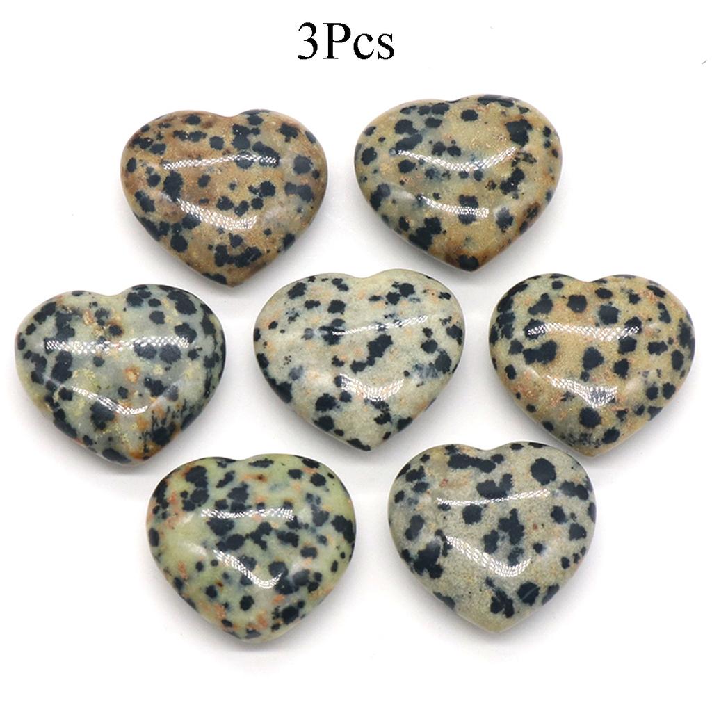 3Pcs, Assorted Natural Crystal Heart Stones Bulk Polished Healing Crystal Hearts for DIY Jewelry, Meditation, Reiki & Valentine's Day Gifts