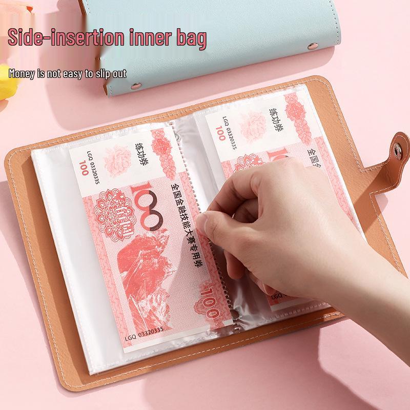 Międzynarodowy album oszczędnościowy na gotówkę A6: Księga do przechowywania banknotów o dużej pojemności i księga rachunkowa