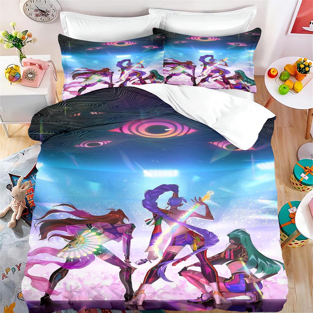 k-pop Anime Home Bedroom Comforte Nordic polyester material suitable for children and adults 3-piece set
