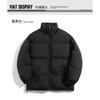 Mens Loose Thick Solid Waterproof Stand Collar Winter Cotton Puffer Jacket