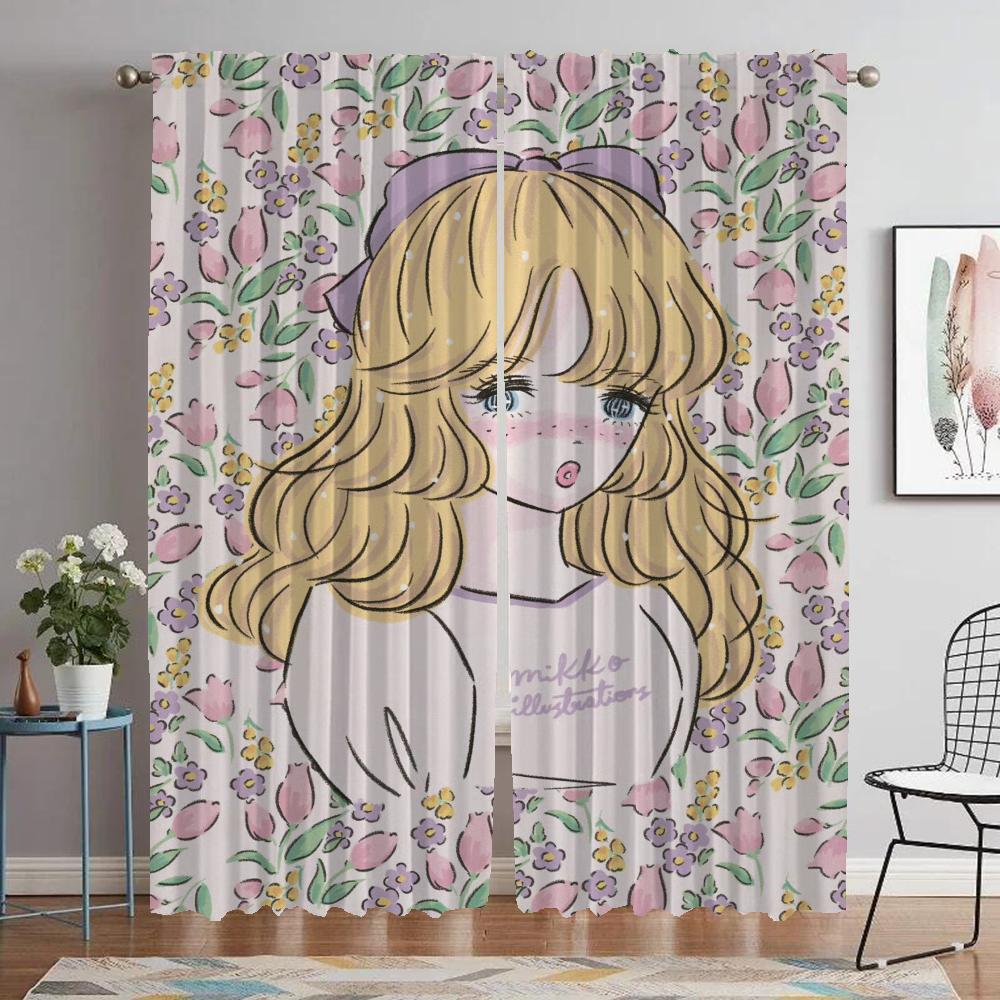 Anti-mosquito Curtains for Camera Mikko Curtains Child Room Halloween Decoration Blackout Curtain Shades Partition Living Modern