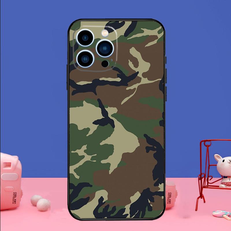Militär Armee Camouflage Handyhülle Für iPhone 17 16 15 13 11 12 14 Pro Max mini 15 16 Plus 16e 17 Air Bumper Hülle
