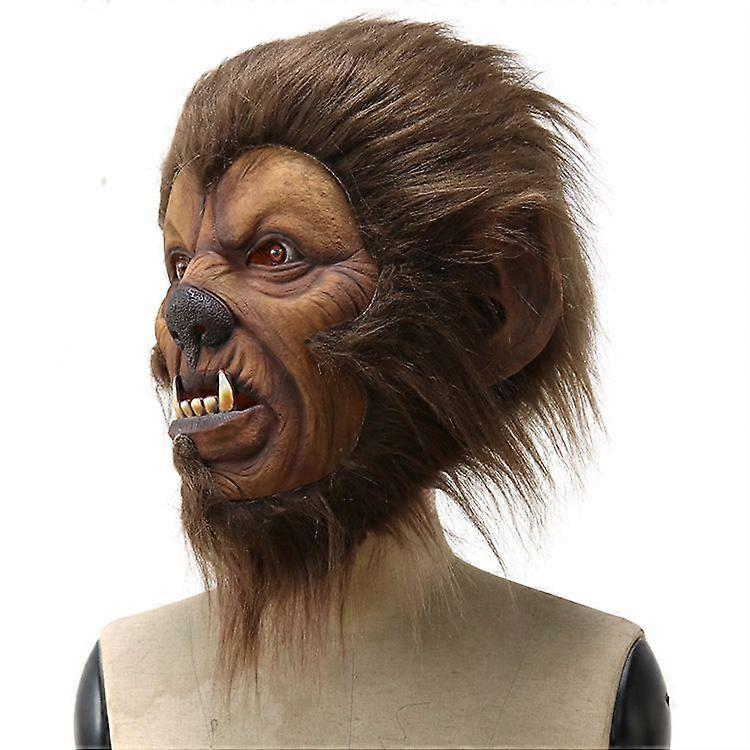 Disfraces para Adultos Máscara Halloween BESTIA SALVAJE Bestia Pelo Largo Máscara Cosplay Accesorio de Atrezo para Escenario