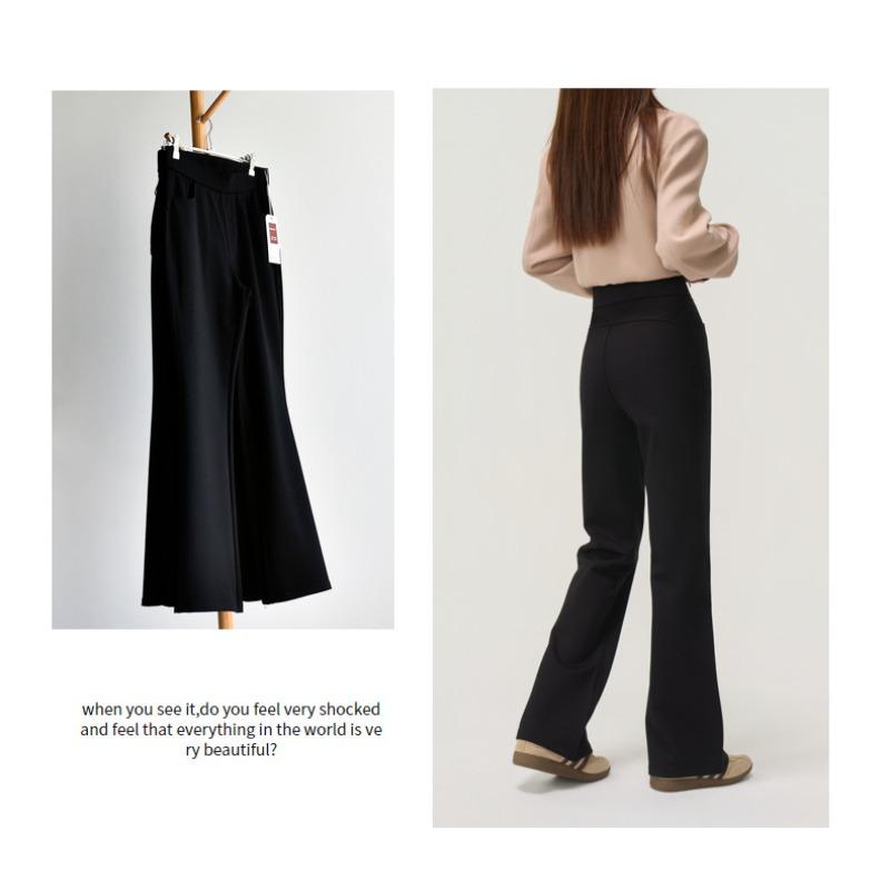 

[Buttocks and micro-pull pants] Lao Qian Fengchun s new women s pants, beautiful buttocks, high waist, abdomen, micro-flared trousers, children Xxl ( 65-72.5kg )