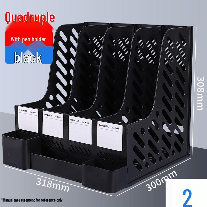 Three-Column Office File Rack: Multi-Layer Thickened Organizer for Study Supplies and Archive Folders