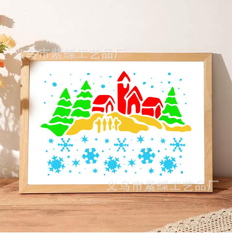 9 Sheets/set, Christmas Painting Template, Hollow Out, Christmas Poster, Graffiti Template, PET Hollow Out Template, Omission Board