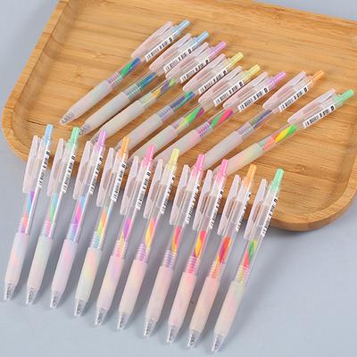 6 Stück/Set Glitzergelstifte Sanftes Schreiben Lebendige Farben Regenbogen-Farbverlauf Gelstifte