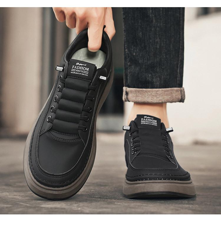 2025 Spring Men's Trendy All-Match Breathable White Thick-Soled Sports & Casual Shoes