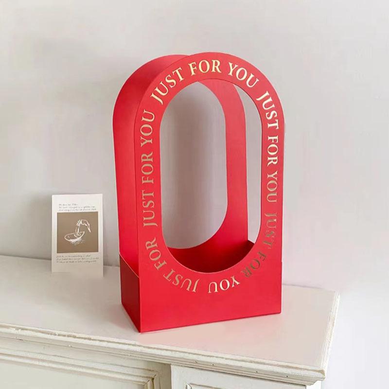 1Pc Portable Flower Basket Rose Flower Wrapping Box Gift Bag For Wedding Birthday Christmas Party Flower Bouquet Decor Supplies