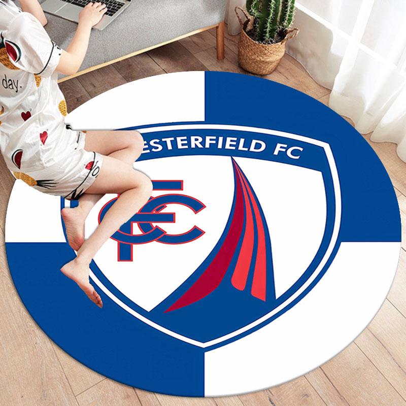 Chesterfield F.C Round Area Rug,Carpet Rug for Living Room Bedroom Sofa Playroom Decor,Non-slip Floor Mat