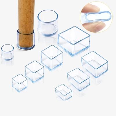 8/16PCS Transparent Table Chair Foot Covers with Silent Wear-resistant Anti Slip Anti Mold Protective Cover To Protect The Floor