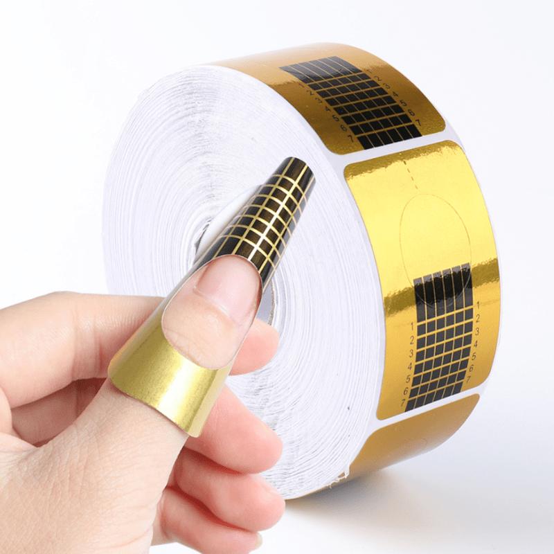 

100 шт. Инструмент для наращивания акрилового геля для маникюра с направляющими для дизайна ногтей Наклейки для домашнего использования - Салонные качественные формы для ногтей для результатов