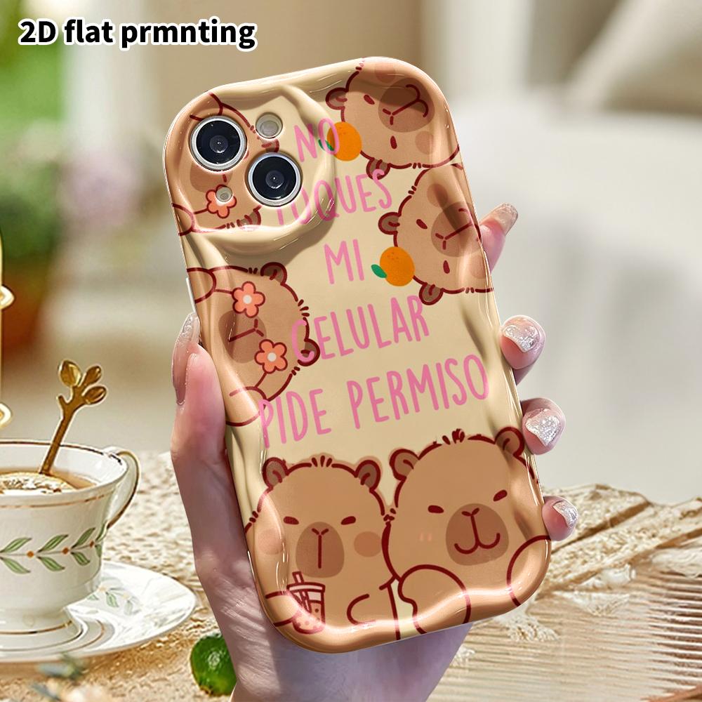 Phone Case: 2D Flat, Fits iPhone 12 Pro, 13, 14, 15, 16, 17, 18, Phone Decoration, Multiple Capybara Faces, Perfect Christmas and Halloween Gift