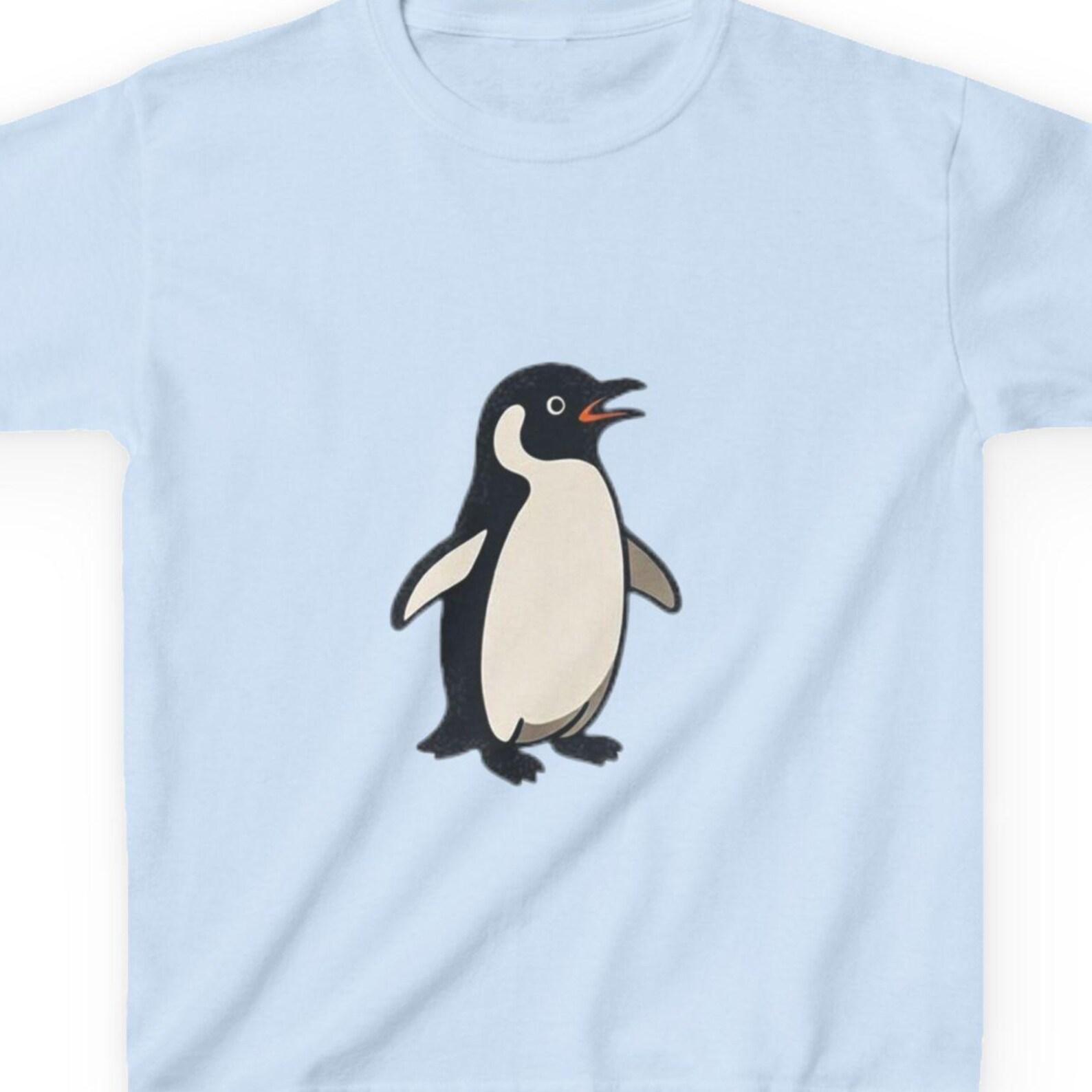Cartoon Penguin Kids T-shirt | Cute Walking Penguin Illustration 130