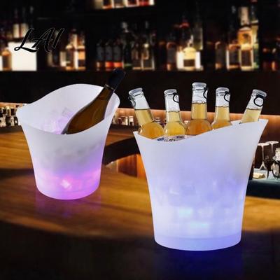 Durable Ice Bucket Light Up Bucket LED Glowing Beer with Color Changing Bar Lights 7L Multi-Bottle Storage Champagne Cooler for KTV Party
