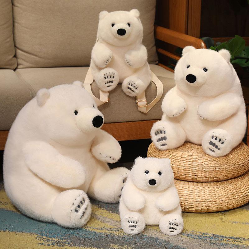 Nuovo peluche orso polare simulato ornamento museo orso cuscino grande da letto per casa bambola compleanno bambini