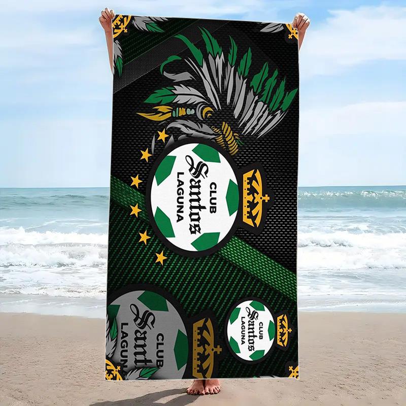 Santos Laguna Print Beach Towel, Large Soft Quick Dry Towel for Beach Camping Swimming
