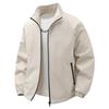 Men's Spring Stand-up Collar Casual Jacket - Loose, Versatile, Fashionable Coat for All Ages, Large Sizes Available.