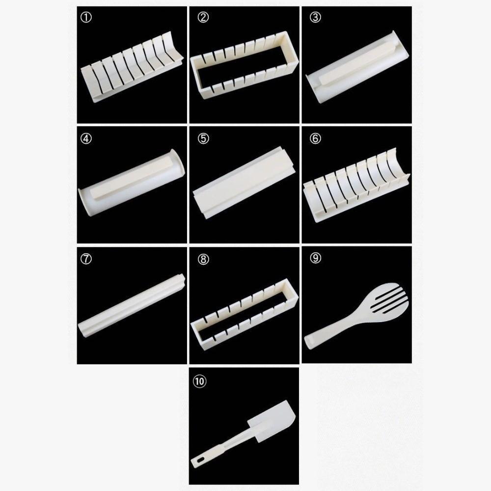 Portable Sushi Molder DIY Japanese Sushi Tools Triangle 10pcs Sushi Making Kit  Food Stall