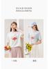 Fragrant Shadow Dopamine Printed White T-shirt for Women, 2026 Summer New Edition, Lyocell Round Neck Loose Casual Short Sleeve Top
