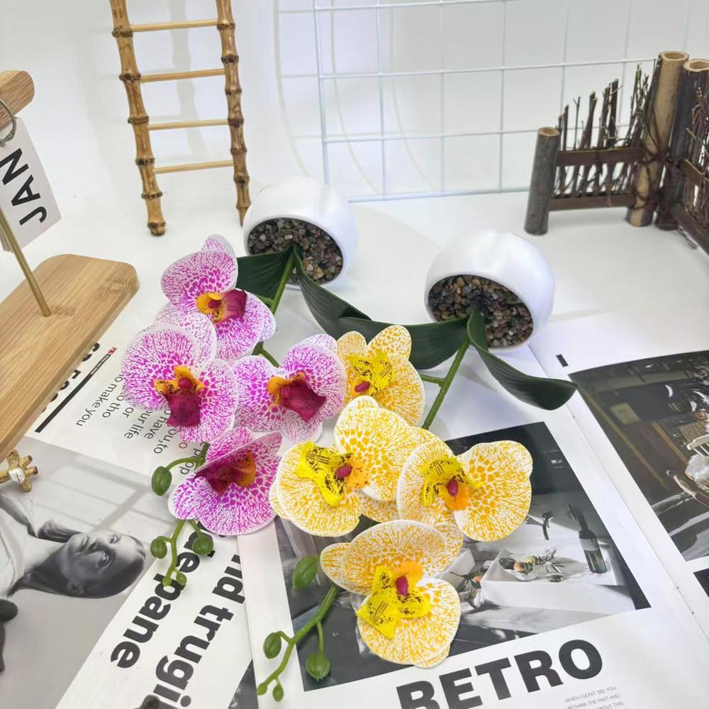 Phalaenopsis Faux Flower Bonsai Desk Decor For Home Office Decoration Wedding