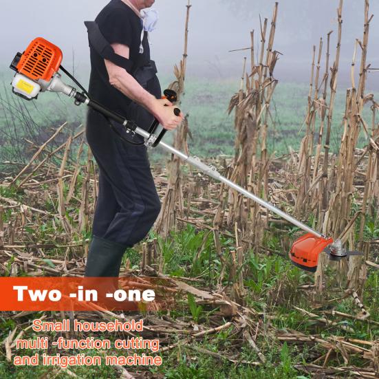 Gas String Trimmer 52cc Weed Wacker Gas Powered 2 In 1 Cordless Hedge Trimmer 2-Stroke Brush Cutter Plastic Handle & Shoulder Strap Included