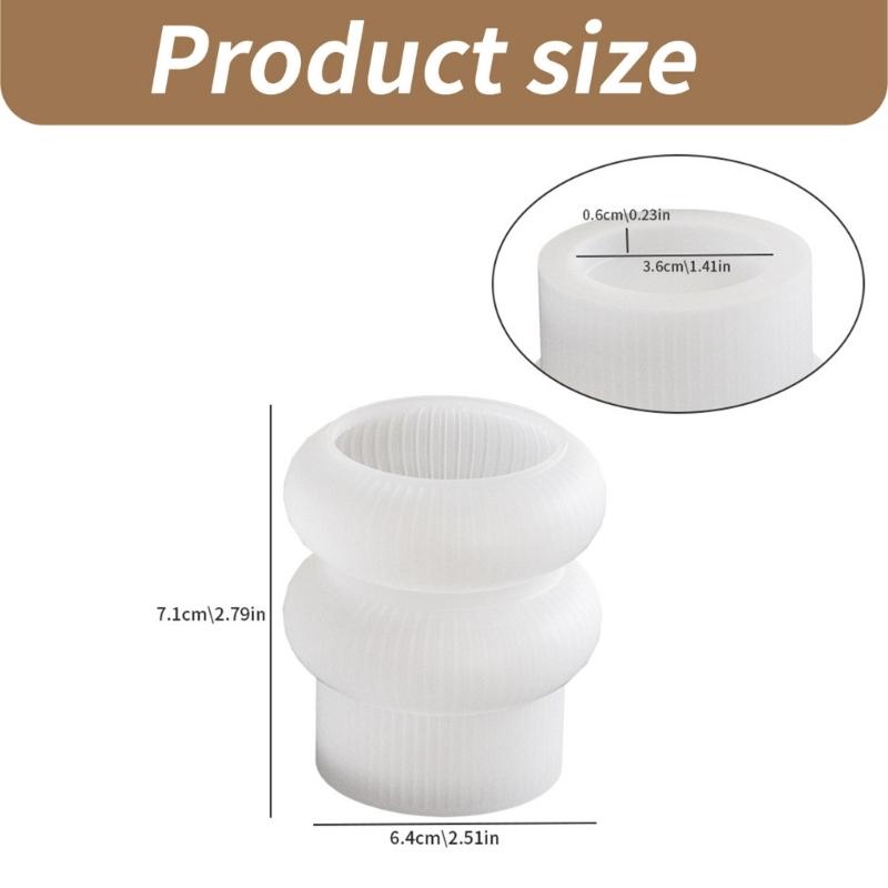 Silicone Candle Holder Molds Geometric Striped Ornaments Molds Silicone Craft Molds Candlestick Molds for Hand-Making