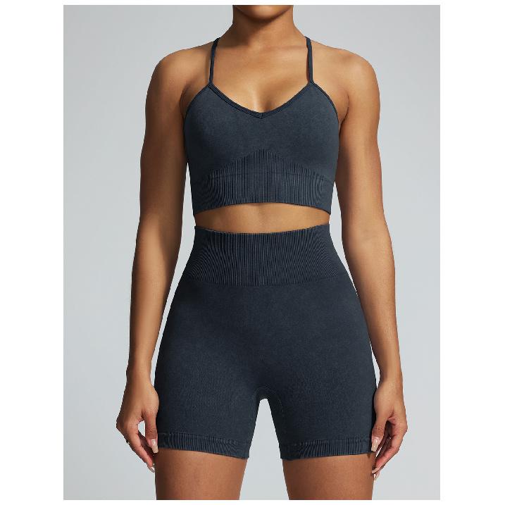 Sand Washed Quick Drying Beautiful Back Yoga Bra, Outdoor Fitness Suit, Shockproof Outer Wear, Running Tight Fitting Sports Bra For Women