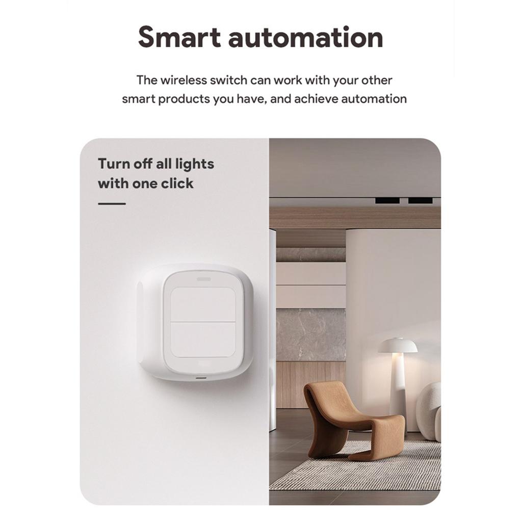 Tuya WiFi Smart Scene Wireless Switch Push Button Controller Automation Scenario 2 Gang Smart Home Gadgets Smart Control