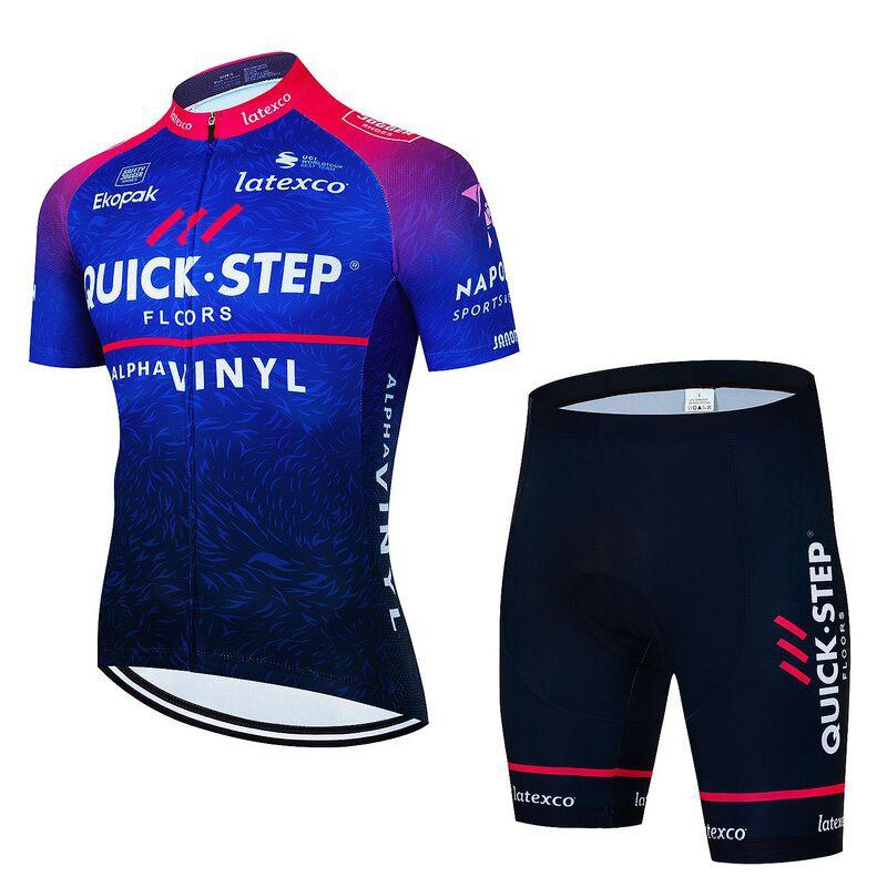 QuickStep Mens Cycling Jersey Short Sleeve Breathable Quick-Dry Mountain Road Bike Apparel
