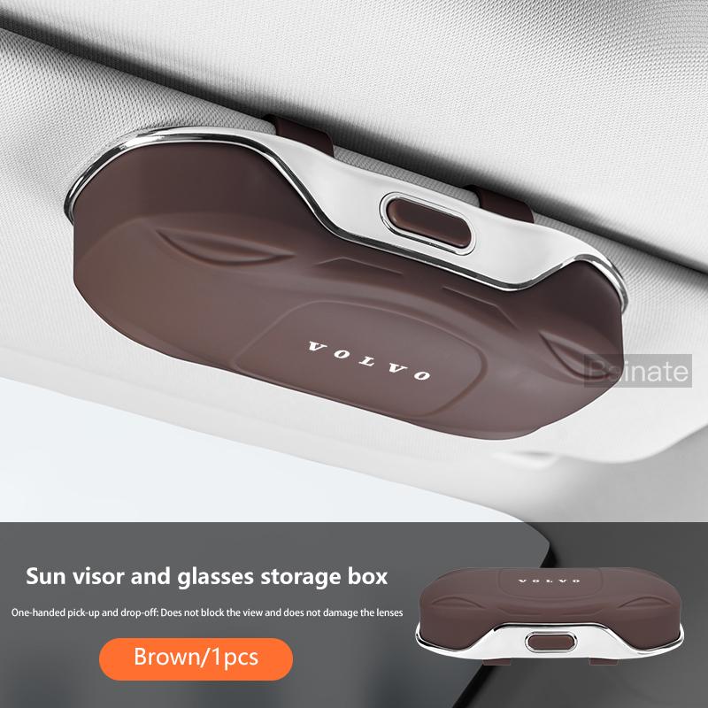 Car Visor Sunglasses Glasses Case Glasses Holder Clip Box For Volvo XC40 XC60 XC70 XC90 S40 S60 S90 V40 V60 V90 2025 Accessories