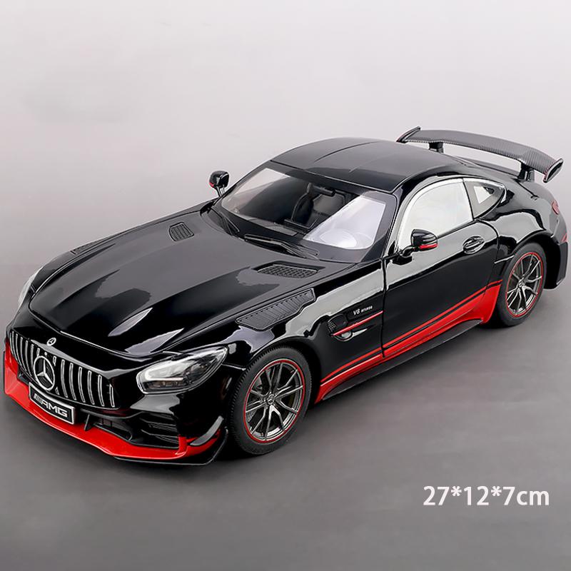 

1:18 Mercedes Benz AMG GTR Alloy Metal Model Car Sound & Light Toy Gifts Miniature For Boys Diecast Vehicles Collectables Hobby чорний