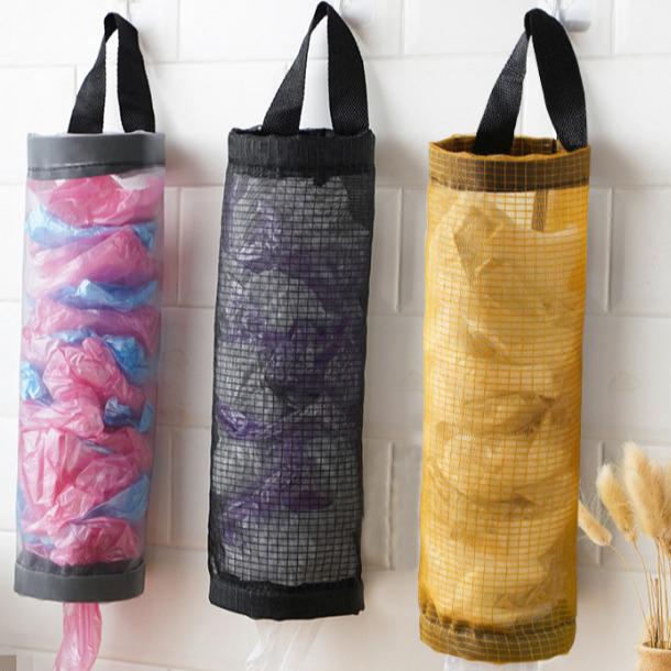 Wall-Mounted Kitchen Garbage Bag Storage with Drawstring