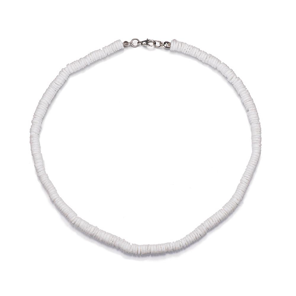 Bohémské mušlové náhrdelníky, Puka mušlový náhrdelník pro muže ženy Náhrdelník choker z mořských mušlí Hladký mušlový třísek Letní plážový náhrdelník