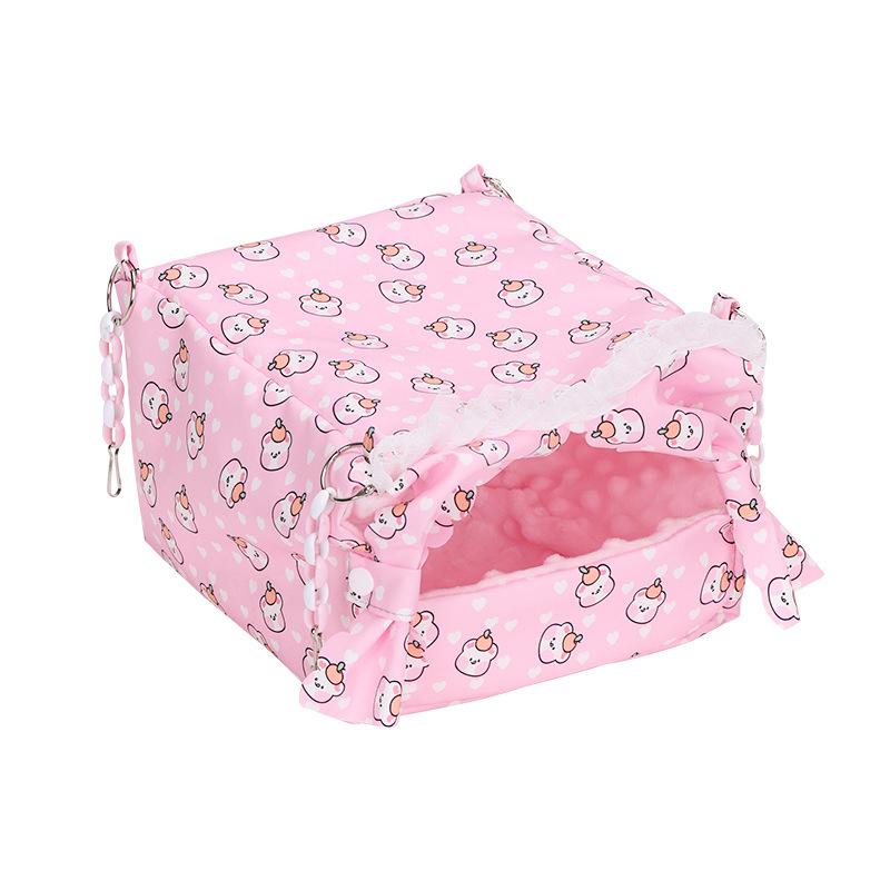 

Warm Bed Hanging Bed Chinchilla Hamster Sugar Glider Nest Small Animal Hammock Guinea Pig Sleeping Bag Rest Thicken Cage Flannel S