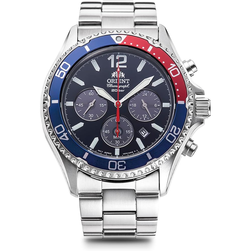 [ORIENT] ORIENT Mako Solar Panda, Made in Japan, with domestic manufacturer s warranty, RN-TX0201L, Men s, Navy