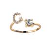 Exquisite Fashion 26 English Alphabet Style Ring Letter Fashion Copper Ring
