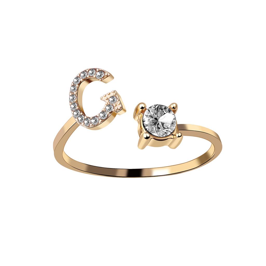 Exquisite Fashion 26 English Alphabet Style Ring Letter Fashion Copper Ring