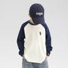 Jungen-Farbblock-Baumwoll-Langarm-T-Shirt