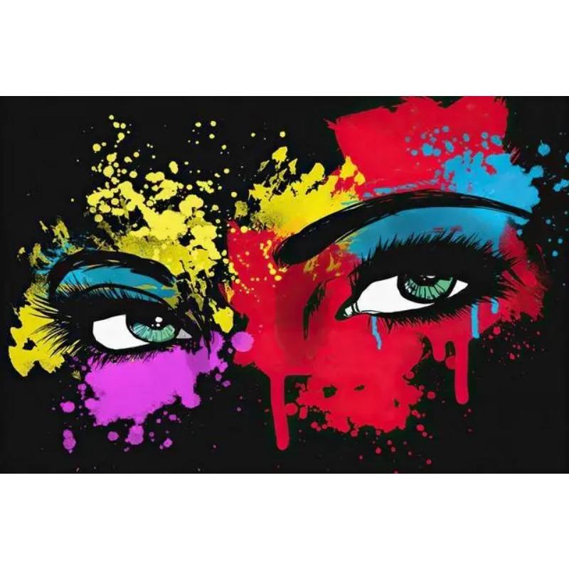 

Акварельная женская картина с зелеными глазами, холст, настенная живопись, абстрактные граффити, постеры и принты для гостиной, современный домашний декор 20x30cm no frame красный